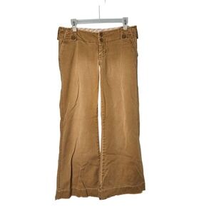 Abercrombie Y2K Brown Flare Frayed Hem Pants Womens Size 6 Shirt Preppy